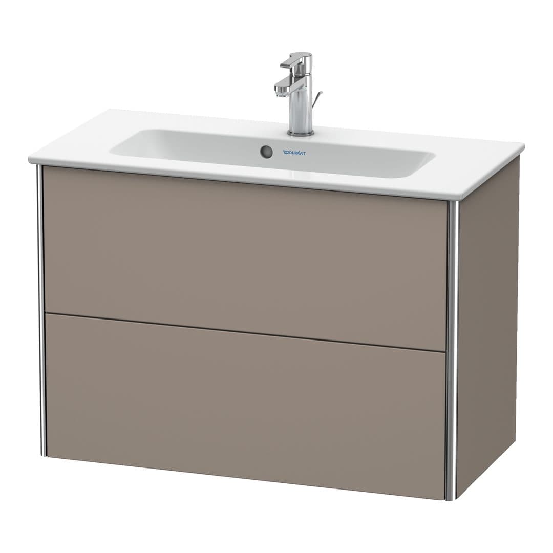 Duravit XSquare – Έπιπλο Νιπτήρα – 810 mm, 2 συρτάρια, νιπτήρας κέντρο, Compact – Basalte Matt, Decor (XS416604343)