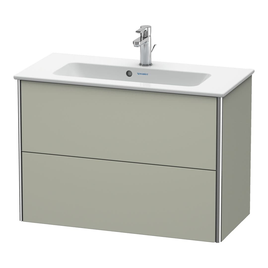Duravit XSquare – Έπιπλο Νιπτήρα – 810 mm, 2 συρτάρια, νιπτήρας κέντρο, Compact – Taupe Satin Matt, Lacquer (XS416606060)