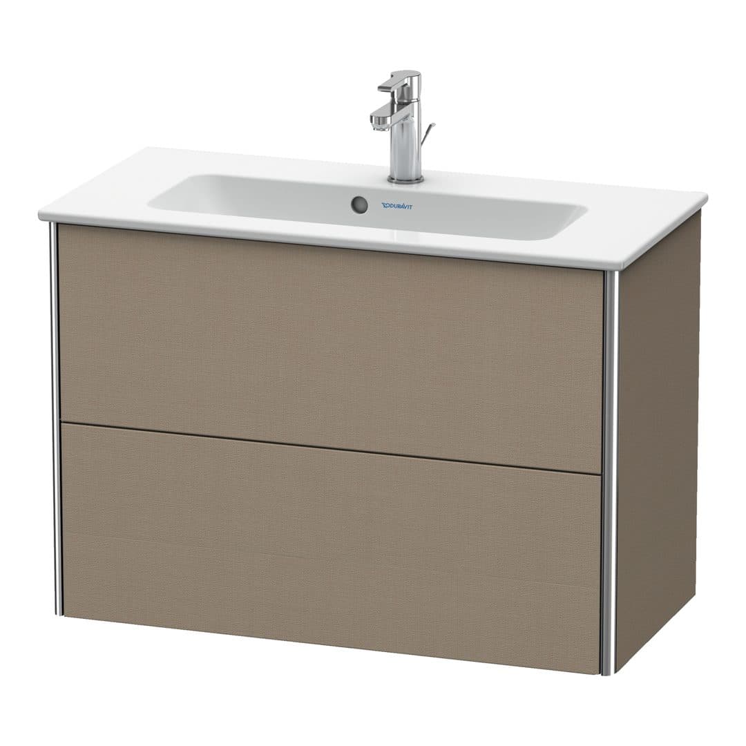 Duravit XSquare – Έπιπλο Νιπτήρα – 810 mm, 2 συρτάρια, νιπτήρας κέντρο, Compact – Linen Matt, Decor (XS416607575)