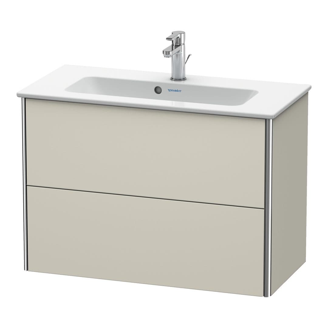 Duravit XSquare – Έπιπλο Νιπτήρα – 810 mm, 2 συρτάρια, νιπτήρας κέντρο, Compact – Taupe Super Matt, Decor (XS416608383)