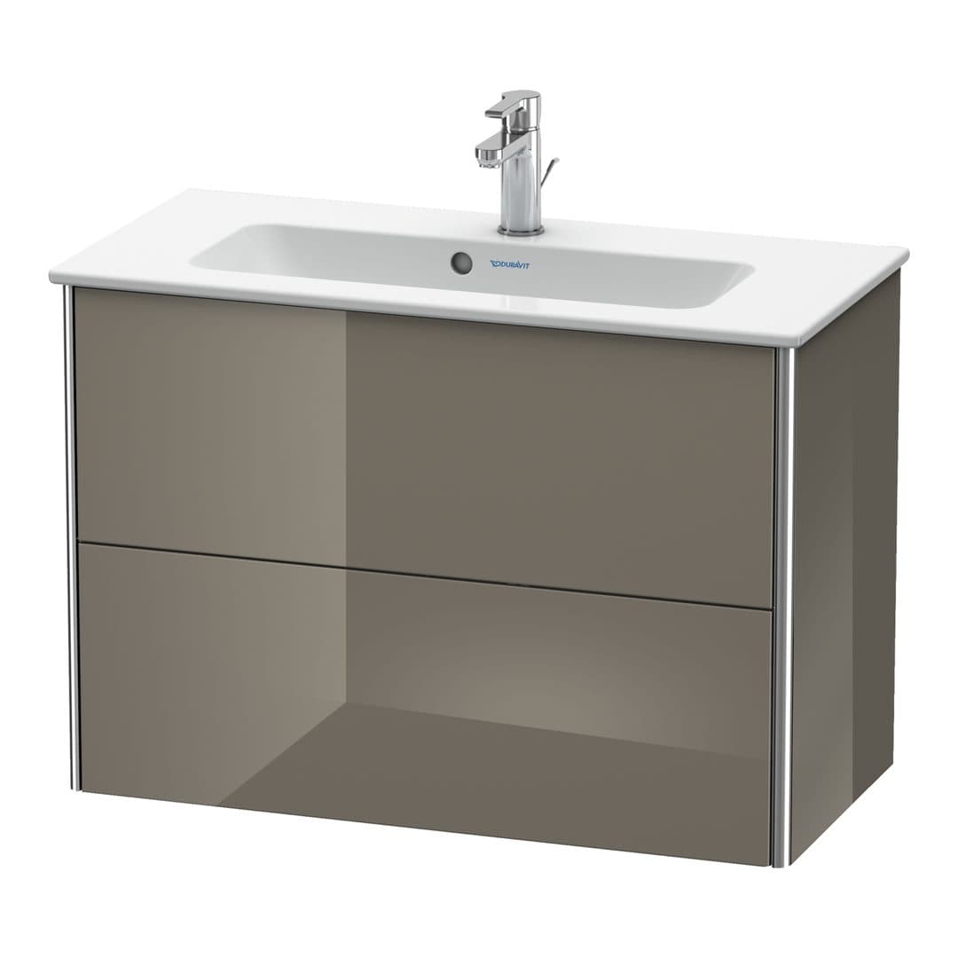 Duravit XSquare – Έπιπλο Νιπτήρα – 810 mm, 2 συρτάρια, νιπτήρας κέντρο, Compact – Flannel Grey High Gloss, Lacquer (XS416608989)