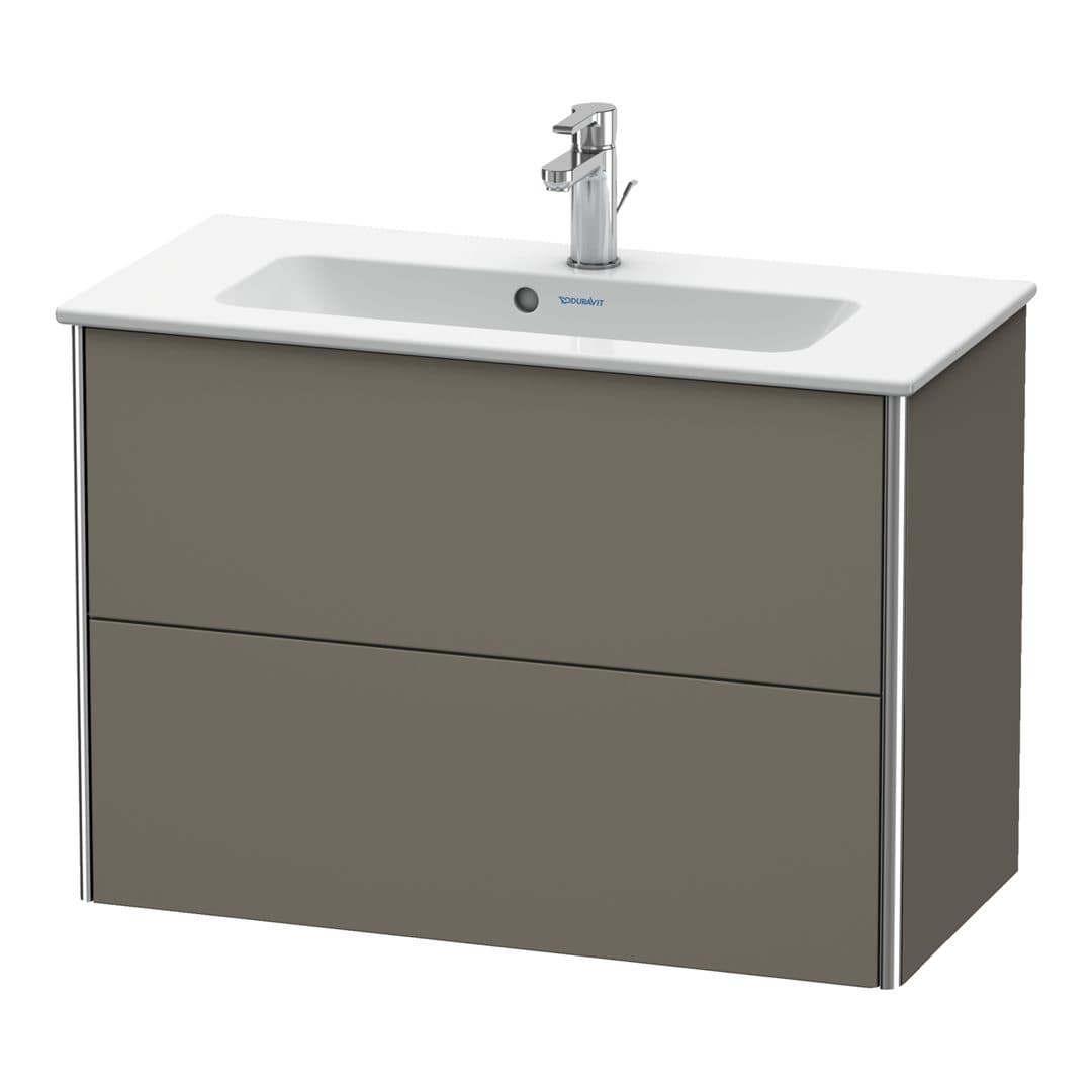 Duravit XSquare – Έπιπλο Νιπτήρα – 810 mm, 2 συρτάρια, νιπτήρας κέντρο, Compact – Flannel Grey Satin Matt, Lacquer (XS416609090)