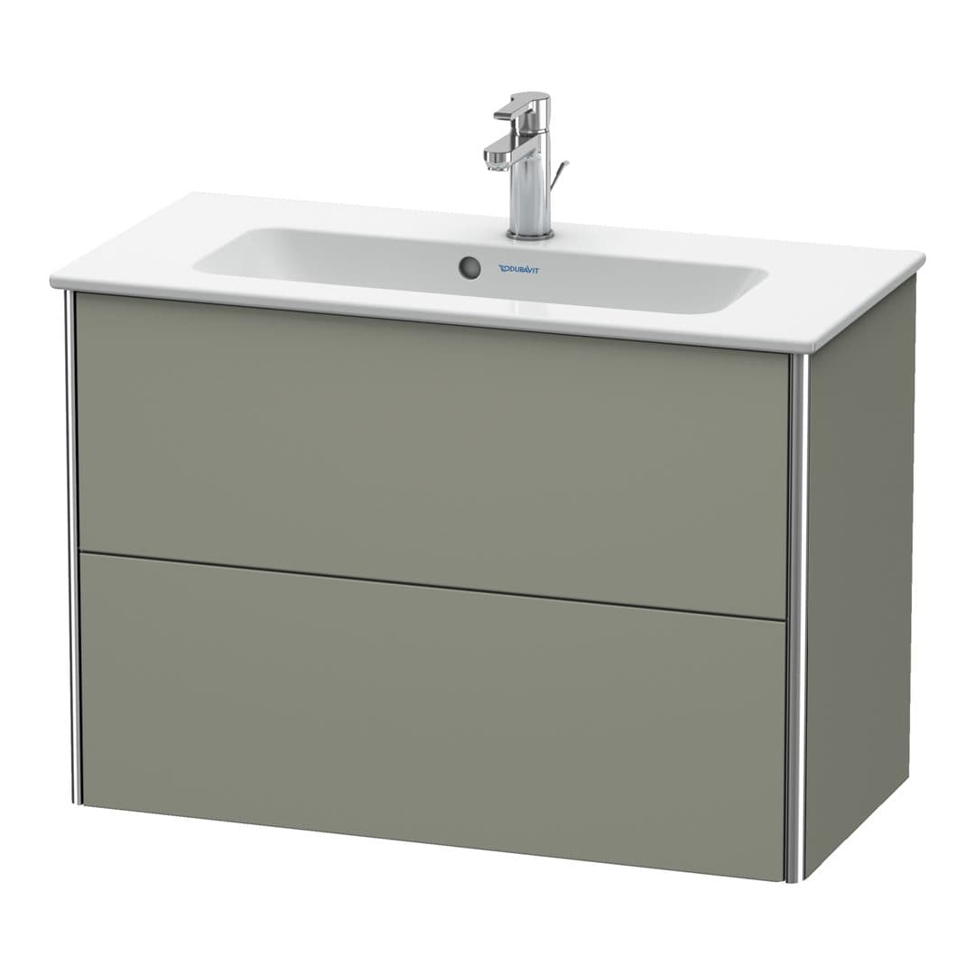 Duravit XSquare – Έπιπλο Νιπτήρα – 810 mm, 2 συρτάρια, νιπτήρας κέντρο, Compact – Stone grey Satin Matt, Lacquer (XS416609292)