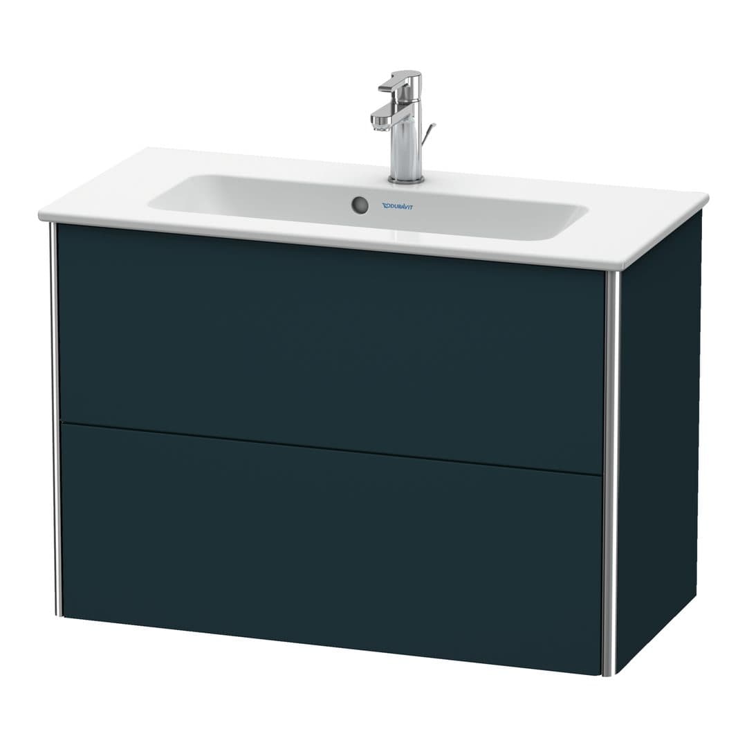 Duravit XSquare – Έπιπλο Νιπτήρα – 810 mm, 2 συρτάρια, νιπτήρας κέντρο, Compact – Night blue Satin Matt, Lacquer (XS416609898)