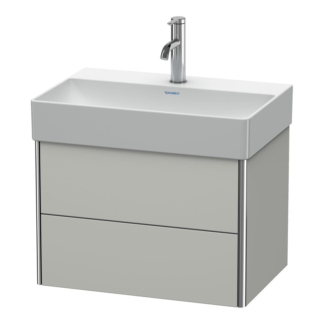 Duravit XSquare – Έπιπλο Νιπτήρα – 584 mm, 2 συρτάρια, νιπτήρας κέντρο, Compact – Concrete grey Matt, Decor (XS416700707)