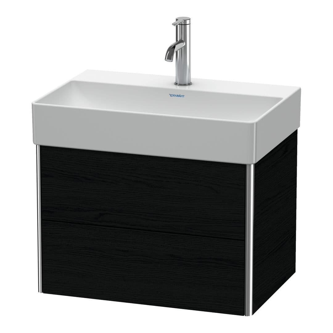 Duravit XSquare – Έπιπλο Νιπτήρα – 584 mm, 2 συρτάρια, νιπτήρας κέντρο, Compact – Black oak Matt, Decor (XS416701616)