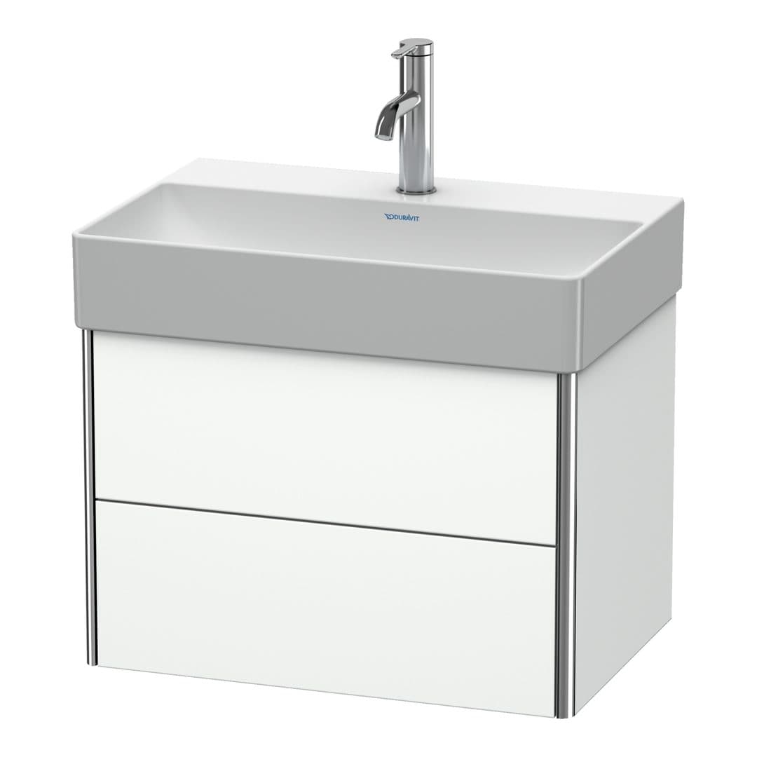 Duravit XSquare – Έπιπλο Νιπτήρα – 584 mm, 2 συρτάρια, νιπτήρας κέντρο, Compact – White Matt, Decor (XS416701818)