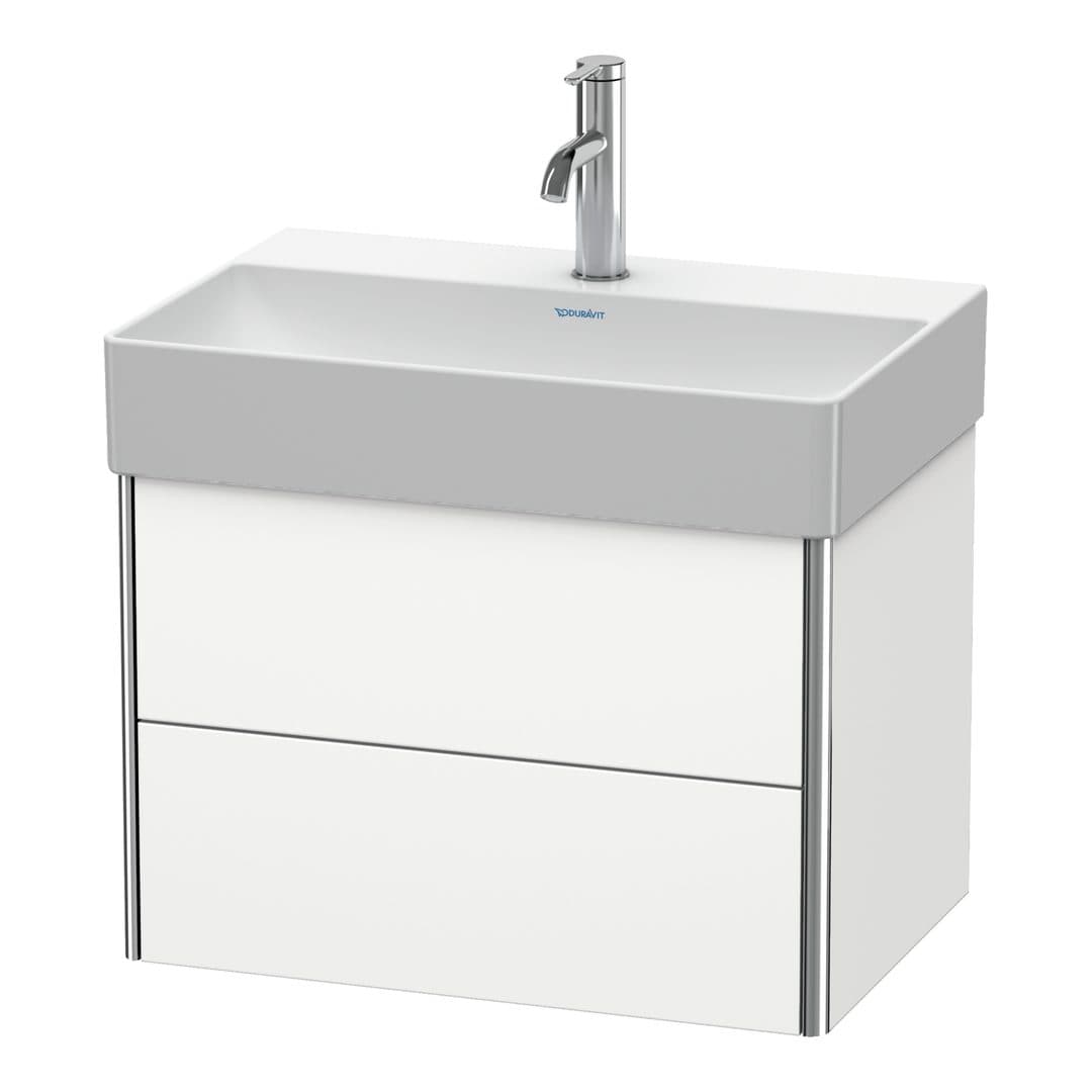 Duravit XSquare – Έπιπλο Νιπτήρα – 584 mm, 2 συρτάρια, νιπτήρας κέντρο, Compact – White Satin Matt, Lacquer (XS416703636)