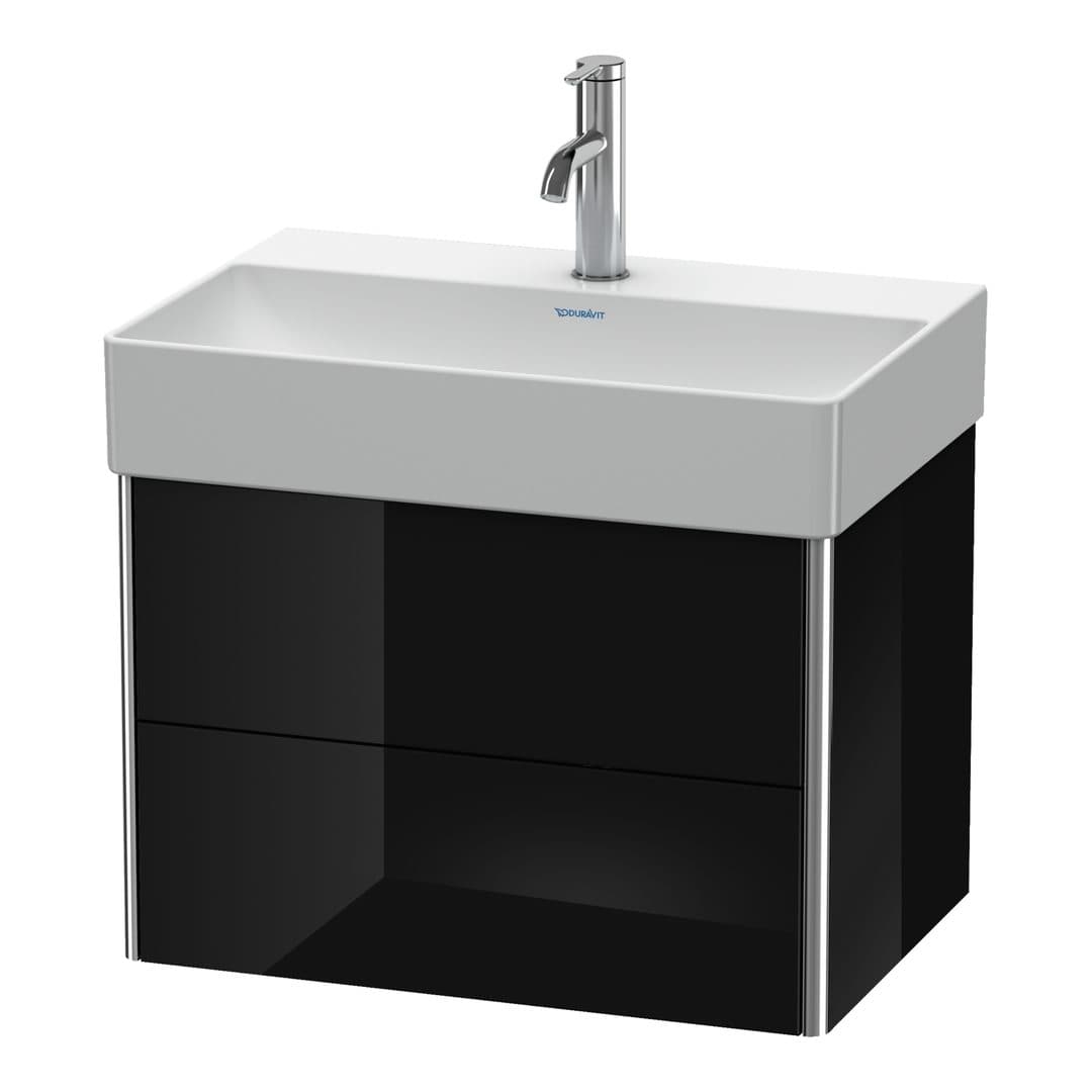 Duravit XSquare – Έπιπλο Νιπτήρα – 584 mm, 2 συρτάρια, νιπτήρας κέντρο, Compact – Black High Gloss, Lacquer (XS416704040)