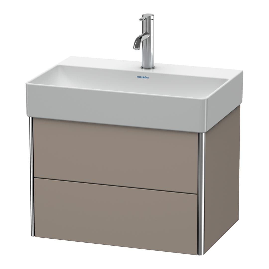 Duravit XSquare – Έπιπλο Νιπτήρα – 584 mm, 2 συρτάρια, νιπτήρας κέντρο, Compact – Basalte Matt, Decor (XS416704343)