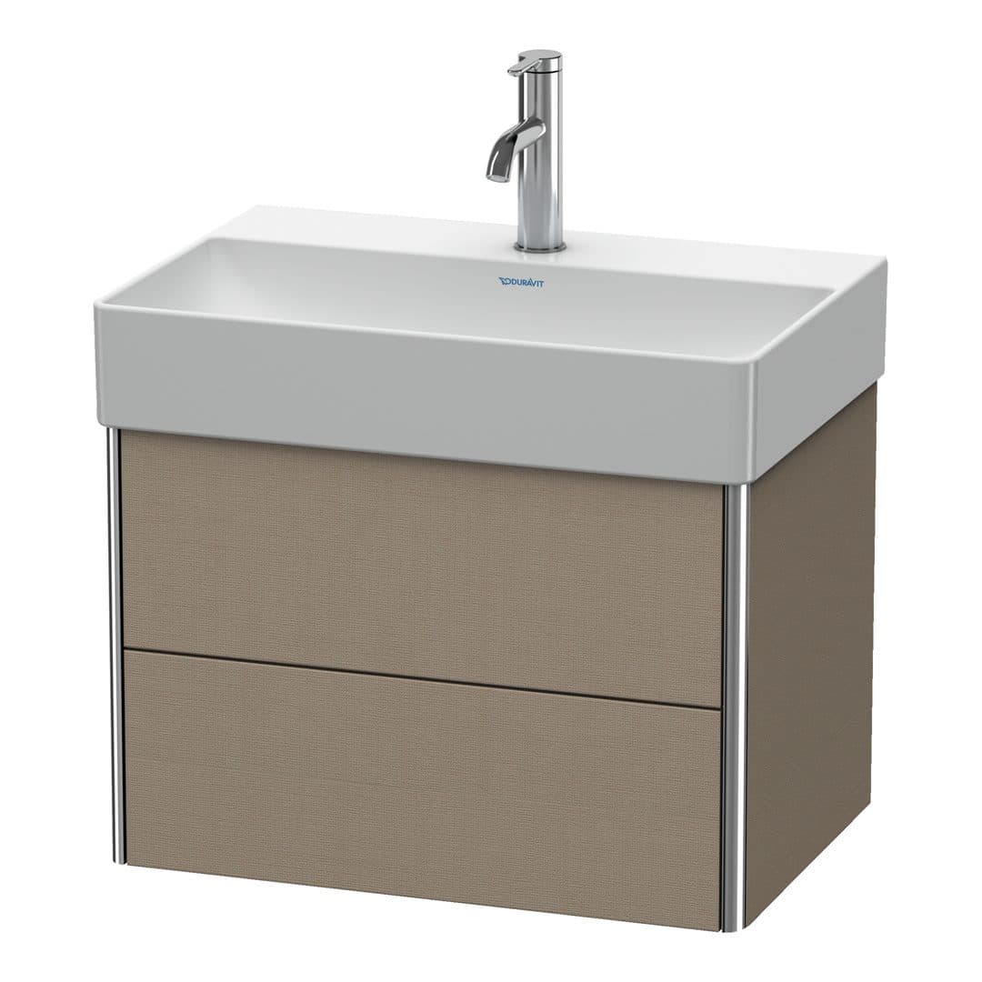 Duravit XSquare – Έπιπλο Νιπτήρα – 584 mm, 2 συρτάρια, νιπτήρας κέντρο, Compact – Linen Matt, Decor (XS416707575)