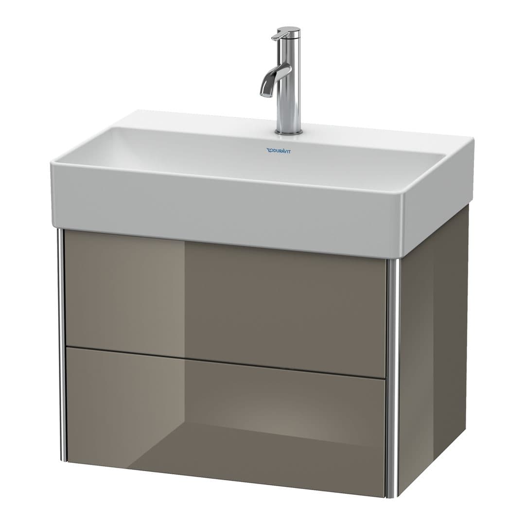 Duravit XSquare – Έπιπλο Νιπτήρα – 584 mm, 2 συρτάρια, νιπτήρας κέντρο, Compact – Flannel Grey High Gloss, Lacquer (XS416708989)