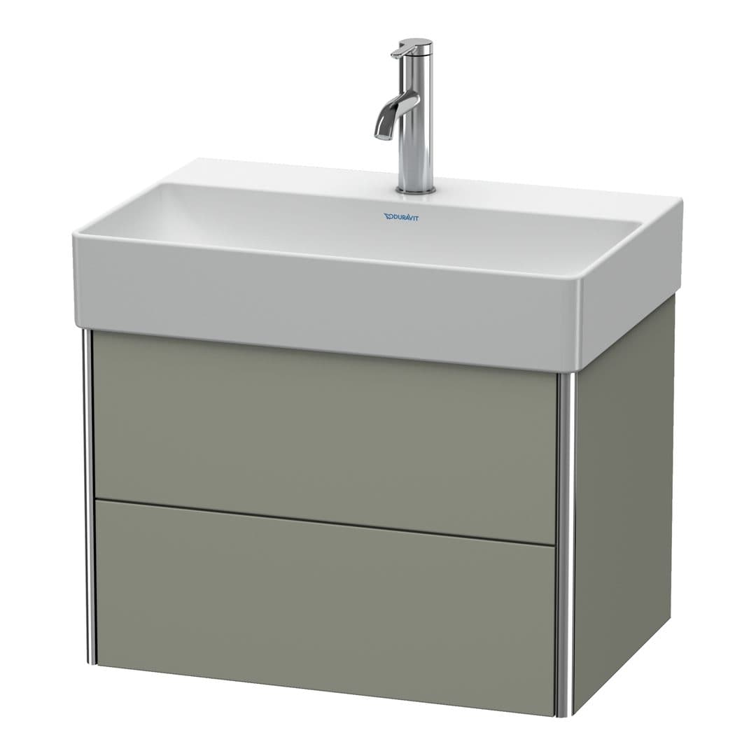 Duravit XSquare – Έπιπλο Νιπτήρα – 584 mm, 2 συρτάρια, νιπτήρας κέντρο, Compact – Stone grey Satin Matt, Lacquer (XS416709292)