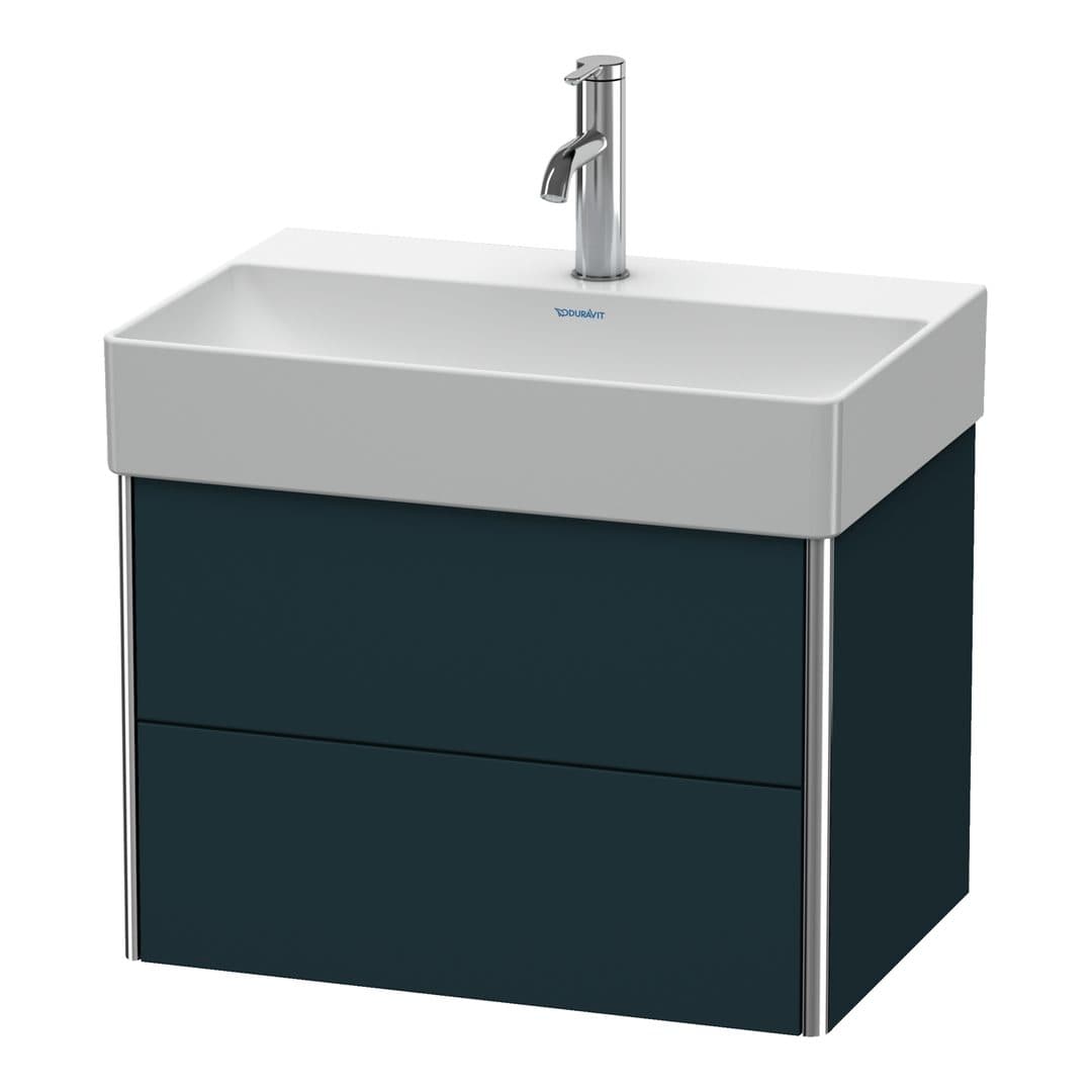Duravit XSquare – Έπιπλο Νιπτήρα – 584 mm, 2 συρτάρια, νιπτήρας κέντρο, Compact – Night blue Satin Matt, Lacquer (XS416709898)