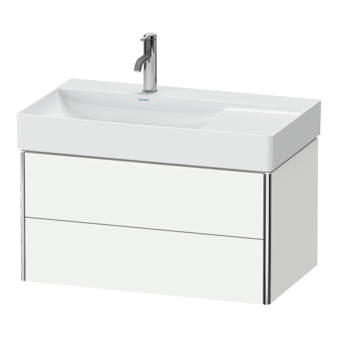 Duravit XSquare – Έπιπλο Νιπτήρα – 784 mm, 2 συρτάρια, νιπτήρας αριστερά – White Matt, Decor (XS416801818)