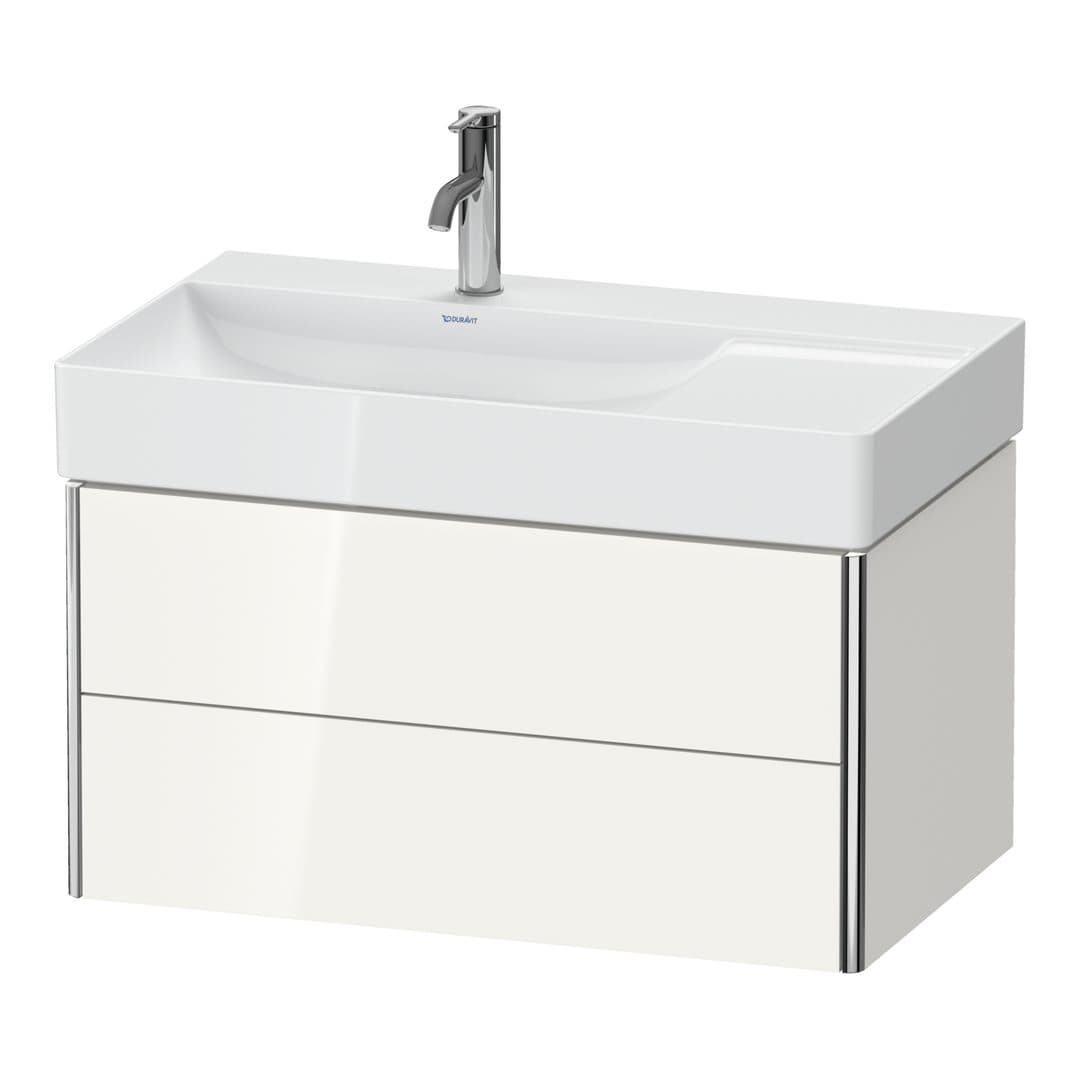 Duravit XSquare – Έπιπλο Νιπτήρα – 784 mm, 2 συρτάρια, νιπτήρας αριστερά – White High Gloss, Decor (XS416802222)
