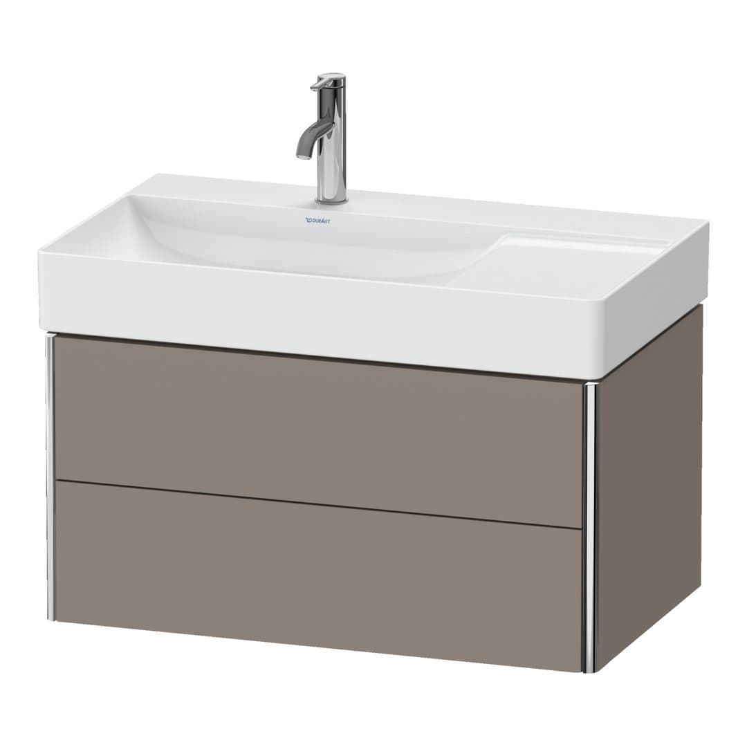 Duravit XSquare – Έπιπλο Νιπτήρα – 784 mm, 2 συρτάρια, νιπτήρας αριστερά – Basalte Matt, Decor (XS416804343)
