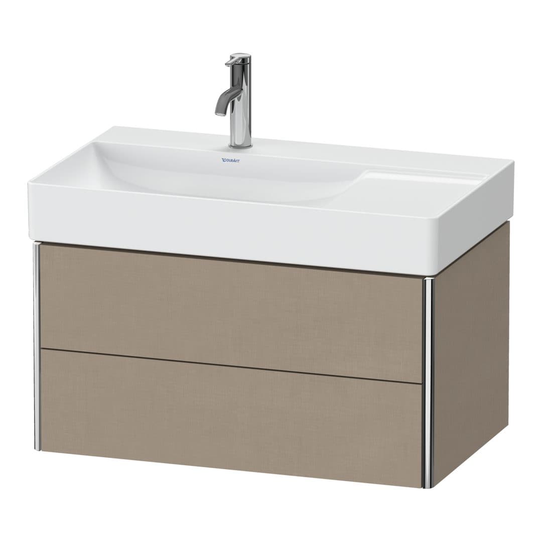 Duravit XSquare – Έπιπλο Νιπτήρα – 784 mm, 2 συρτάρια, νιπτήρας αριστερά – Linen Matt, Decor (XS416807575)