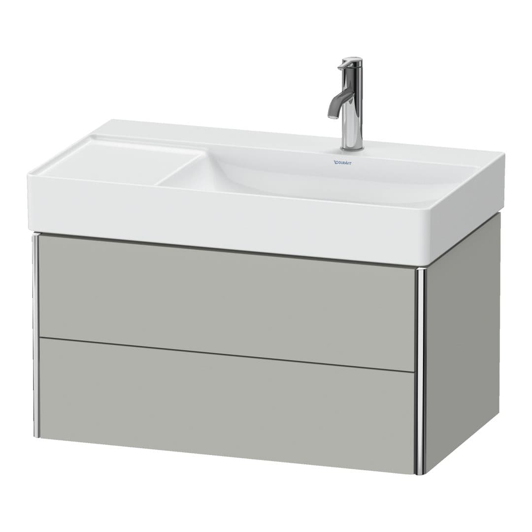 Duravit XSquare – Έπιπλο Νιπτήρα – 784 mm, 2 συρτάρια, νιπτήρας δεξιά – Concrete grey Matt, Decor (XS416900707)