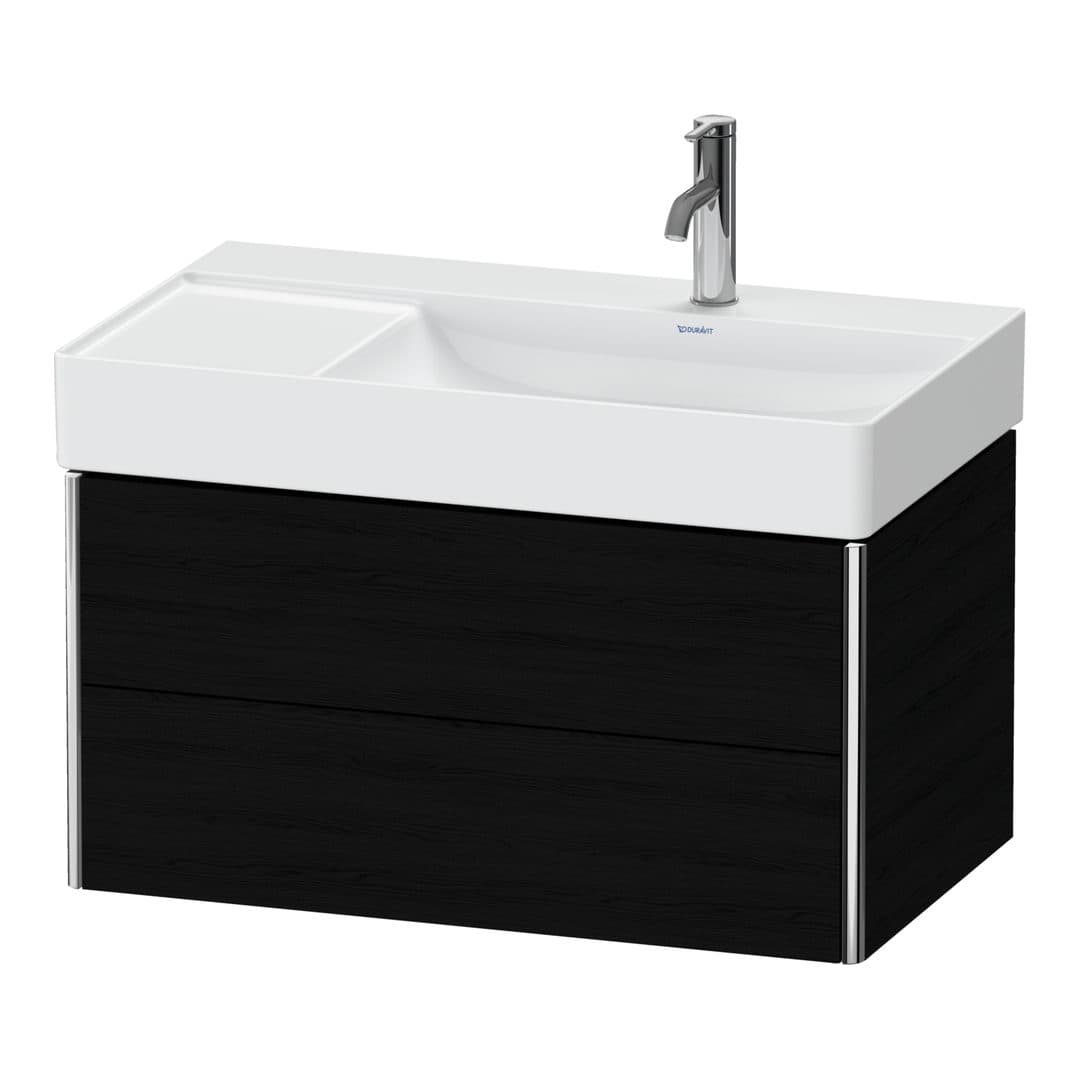 Duravit XSquare – Έπιπλο Νιπτήρα – 784 mm, 2 συρτάρια, νιπτήρας δεξιά – Black oak Matt, Decor (XS416901616)