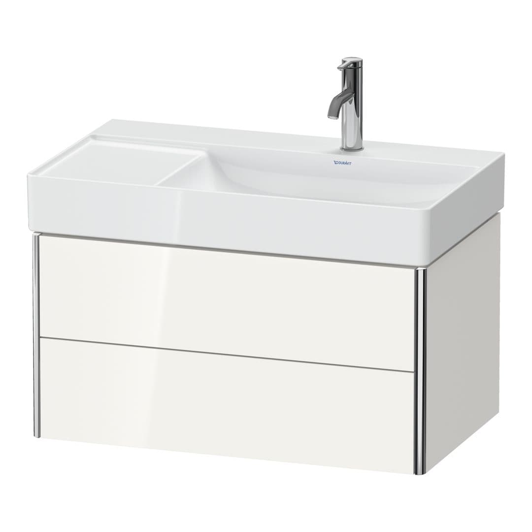 Duravit XSquare – Έπιπλο Νιπτήρα – 784 mm, 2 συρτάρια, νιπτήρας δεξιά – White High Gloss, Decor (XS416902222)