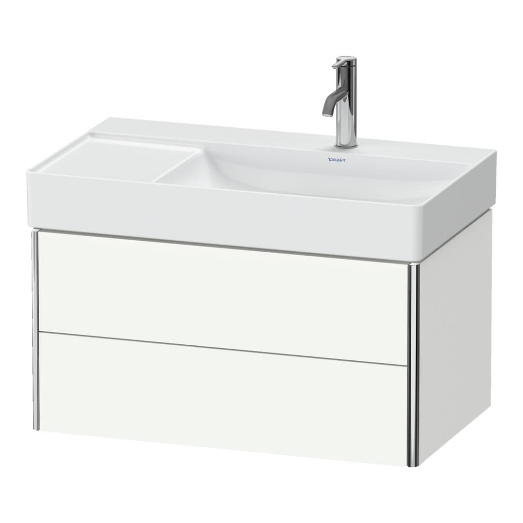 Duravit XSquare – Έπιπλο Νιπτήρα – 784 mm, 2 συρτάρια, νιπτήρας δεξιά – White Satin Matt, Lacquer (XS416903636)