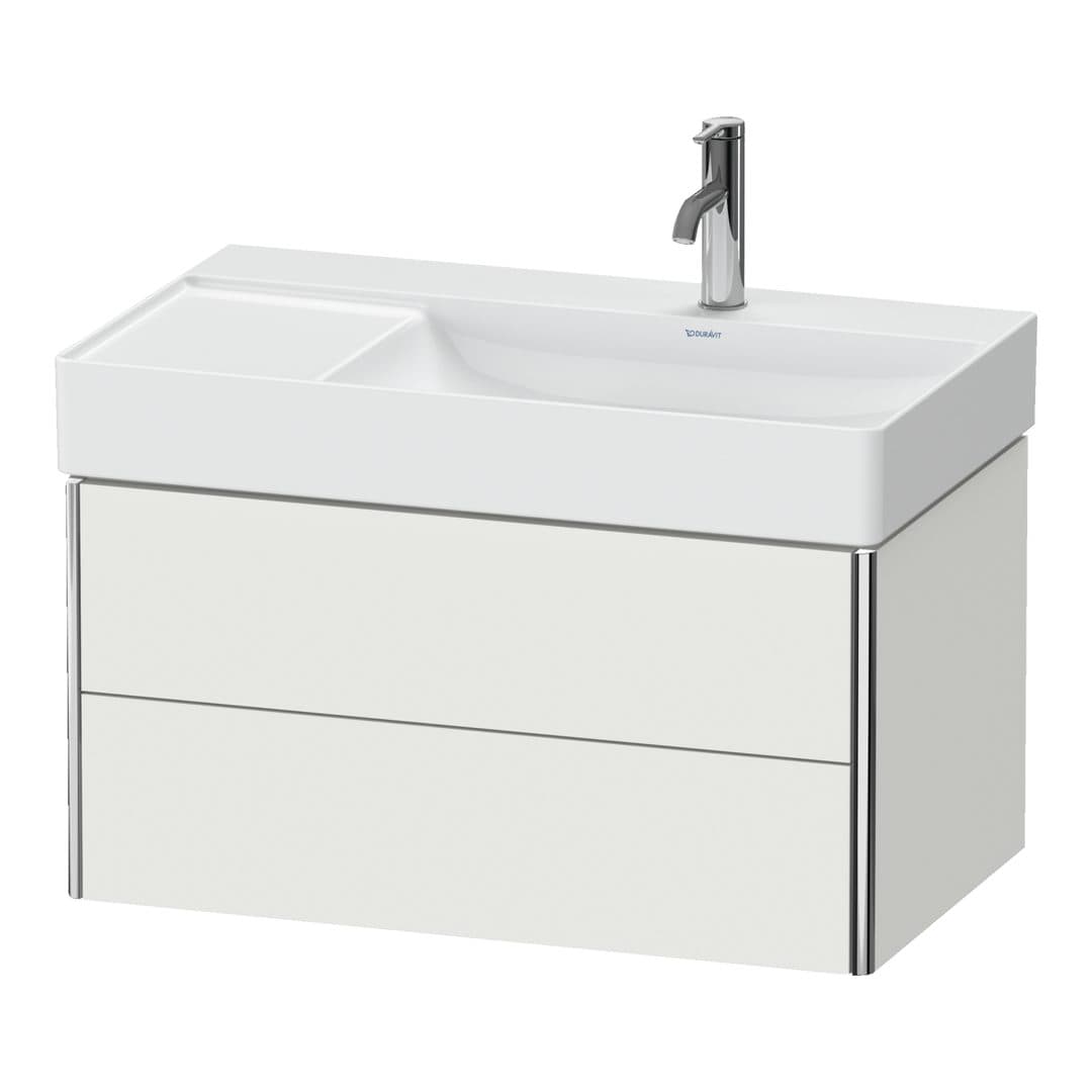 Duravit XSquare – Έπιπλο Νιπτήρα – 784 mm, 2 συρτάρια, νιπτήρας δεξιά – Nordic white Satin Matt, Lacquer (XS416903939)