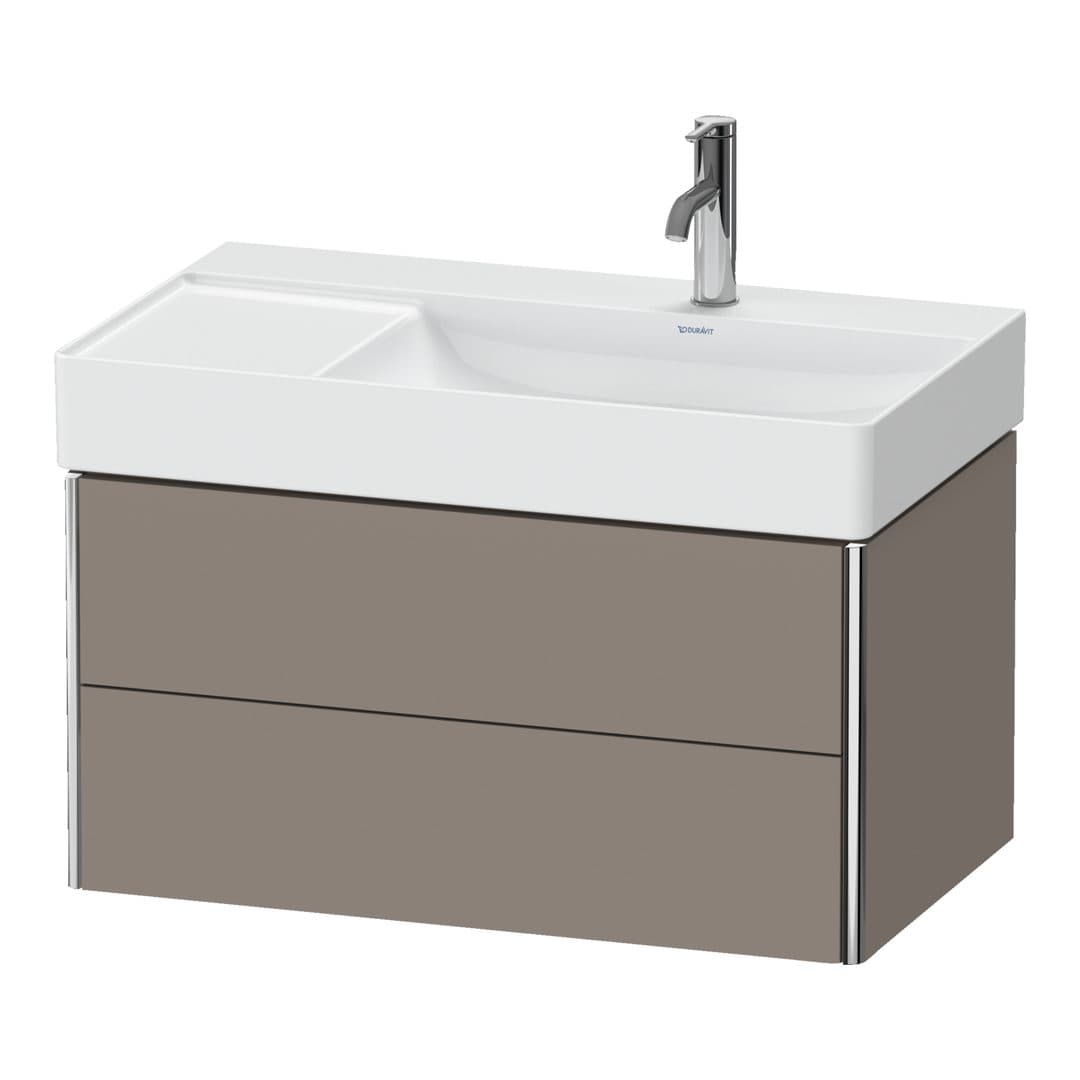 Duravit XSquare – Έπιπλο Νιπτήρα – 784 mm, 2 συρτάρια, νιπτήρας δεξιά – Basalte Matt, Decor (XS416904343)