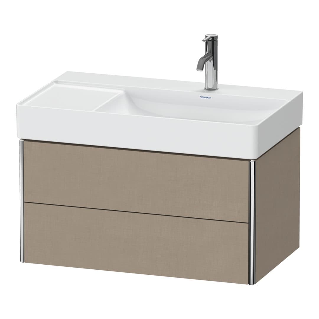 Duravit XSquare – Έπιπλο Νιπτήρα – 784 mm, 2 συρτάρια, νιπτήρας δεξιά – Linen Matt, Decor (XS416907575)