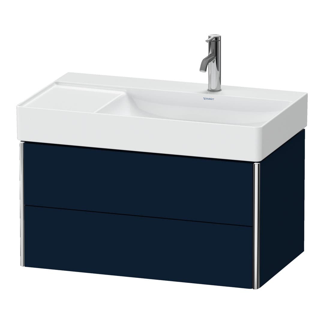 Duravit XSquare – Έπιπλο Νιπτήρα – 784 mm, 2 συρτάρια, νιπτήρας δεξιά – Night blue Satin Matt, Lacquer (XS416909898)