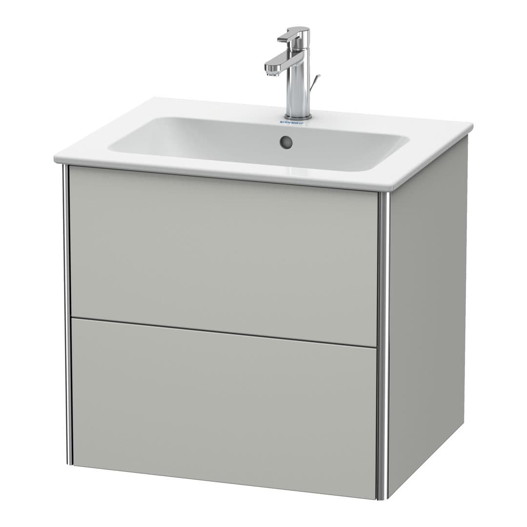 Duravit XSquare – Έπιπλο Νιπτήρα – 610 mm, 2 συρτάρια, νιπτήρας κέντρο – Concrete grey Matt, Decor (XS417100707)