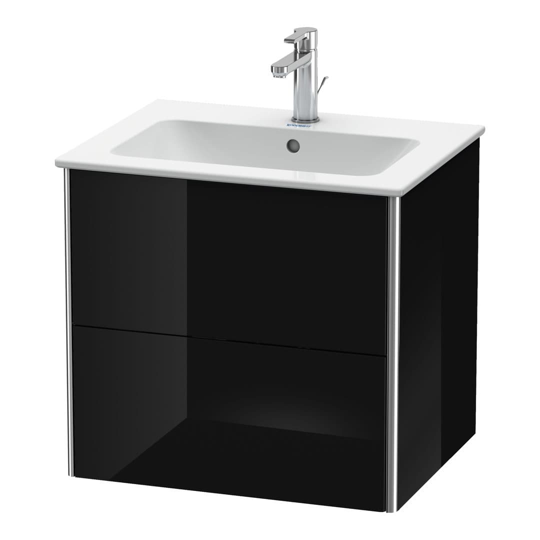 Duravit XSquare – Έπιπλο Νιπτήρα – 610 mm, 2 συρτάρια, νιπτήρας κέντρο – Black High Gloss, Lacquer (XS417104040)