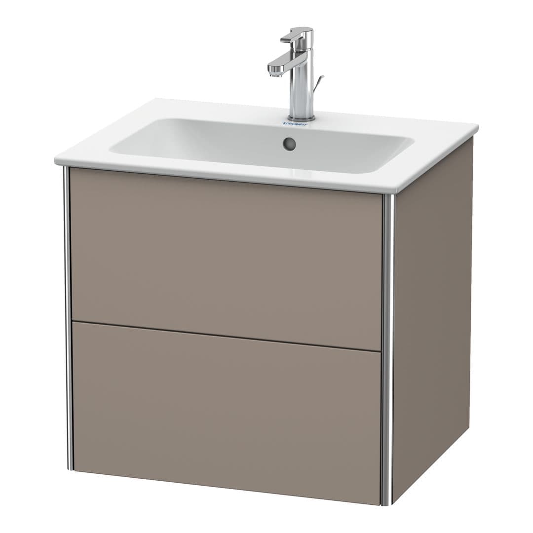 Duravit XSquare – Έπιπλο Νιπτήρα – 610 mm, 2 συρτάρια, νιπτήρας κέντρο – Basalte Matt, Decor (XS417104343)