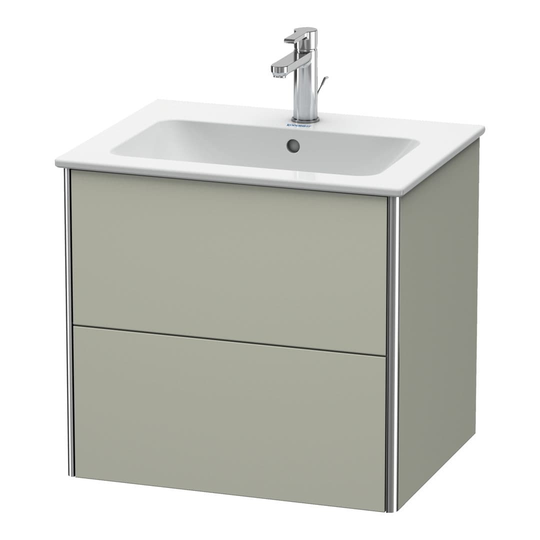 Duravit XSquare – Έπιπλο Νιπτήρα – 610 mm, 2 συρτάρια, νιπτήρας κέντρο – Taupe Satin Matt, Lacquer (XS417106060)