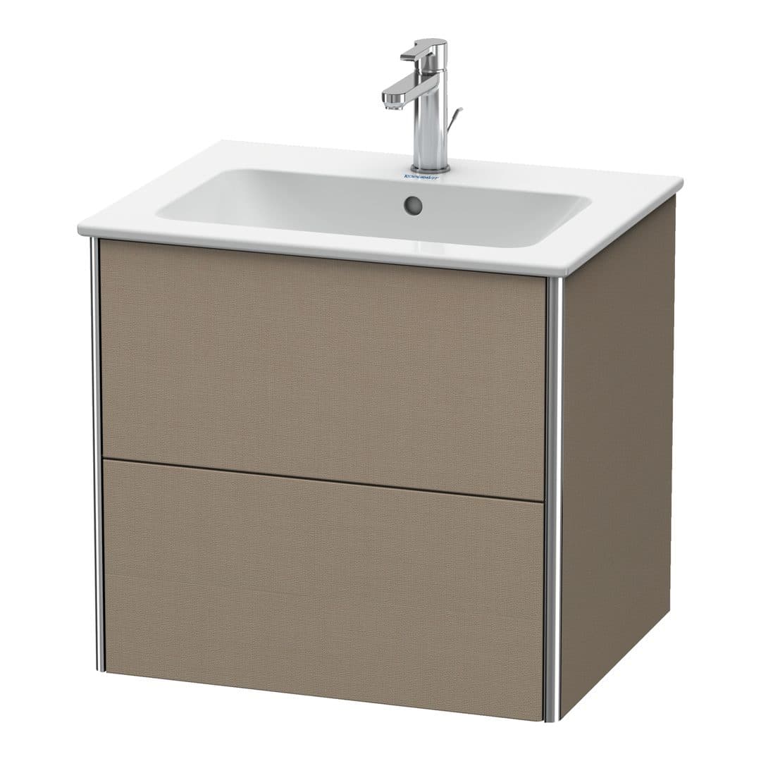 Duravit XSquare – Έπιπλο Νιπτήρα – 610 mm, 2 συρτάρια, νιπτήρας κέντρο – Linen Matt, Decor (XS417107575)