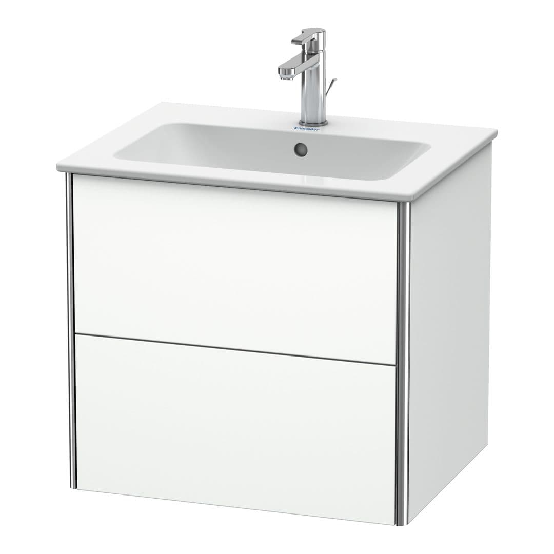 Duravit XSquare – Έπιπλο Νιπτήρα – 610 mm, 2 συρτάρια, νιπτήρας κέντρο – White Super Matt, Decor (XS417108484)