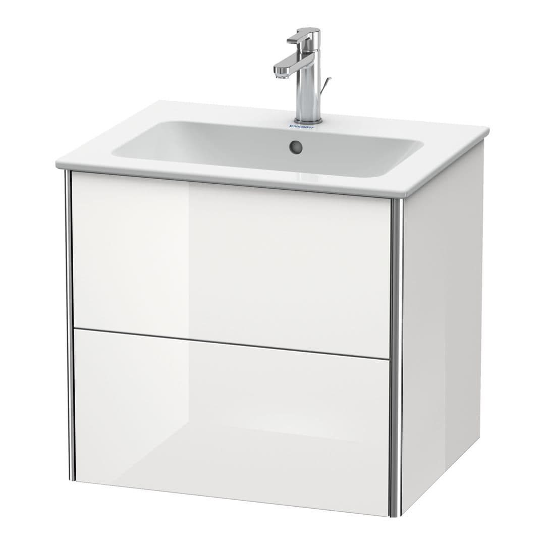 Duravit XSquare – Έπιπλο Νιπτήρα – 610 mm, 2 συρτάρια, νιπτήρας κέντρο – White High Gloss, Lacquer (XS417108585)