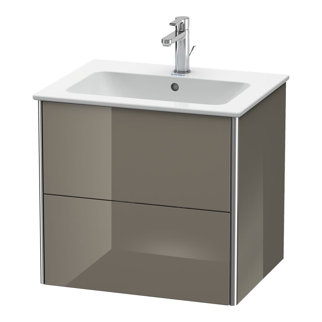 Duravit XSquare – Έπιπλο Νιπτήρα – 610 mm, 2 συρτάρια, νιπτήρας κέντρο – Flannel Grey High Gloss, Lacquer (XS417108989)