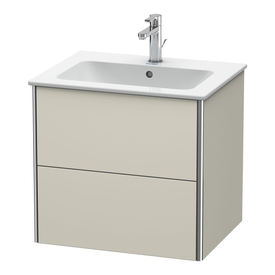 Duravit XSquare – Έπιπλο Νιπτήρα – 610 mm, 2 συρτάρια, νιπτήρας κέντρο – Taupe Matt, Decor (XS417109191)