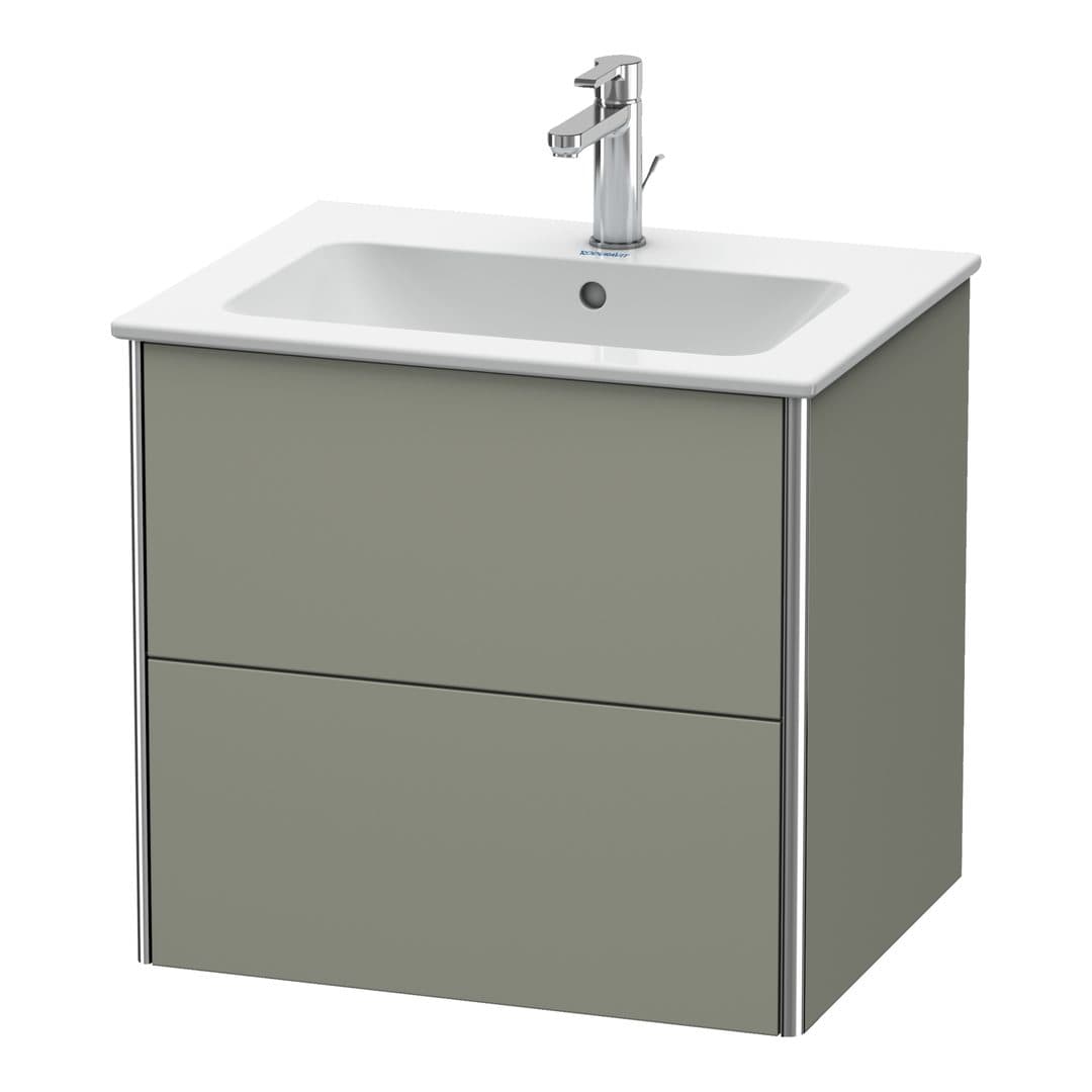 Duravit XSquare – Έπιπλο Νιπτήρα – 610 mm, 2 συρτάρια, νιπτήρας κέντρο – Stone grey Satin Matt, Lacquer (XS417109292)