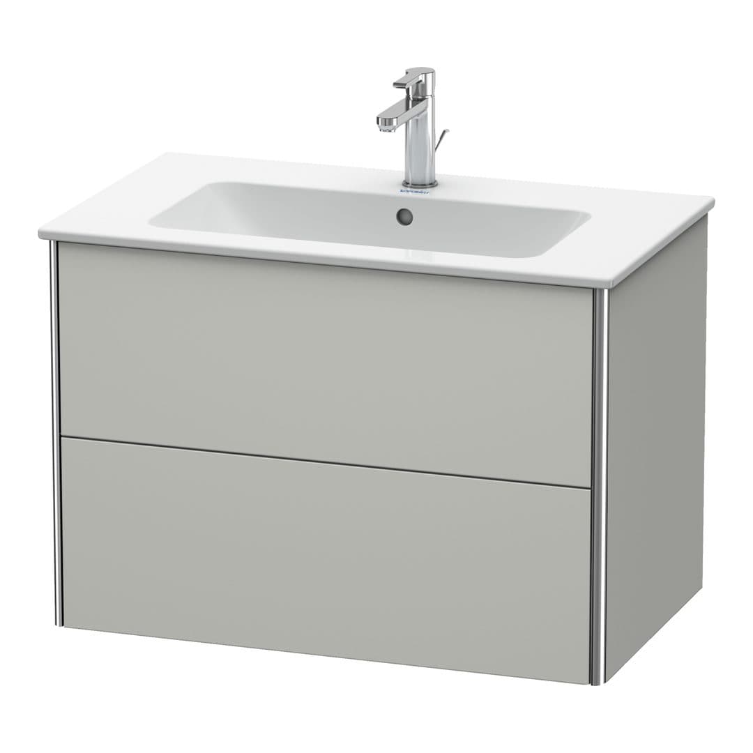 Duravit XSquare – Έπιπλο Νιπτήρα – 810 mm, 2 συρτάρια, νιπτήρας κέντρο – Concrete grey Matt, Decor (XS417200707)