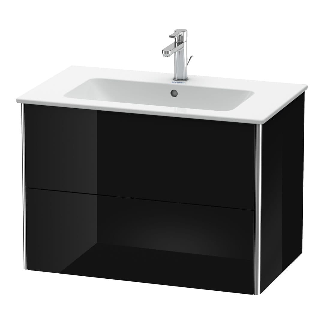 Duravit XSquare – Έπιπλο Νιπτήρα – 810 mm, 2 συρτάρια, νιπτήρας κέντρο – Black High Gloss, Lacquer (XS417204040)