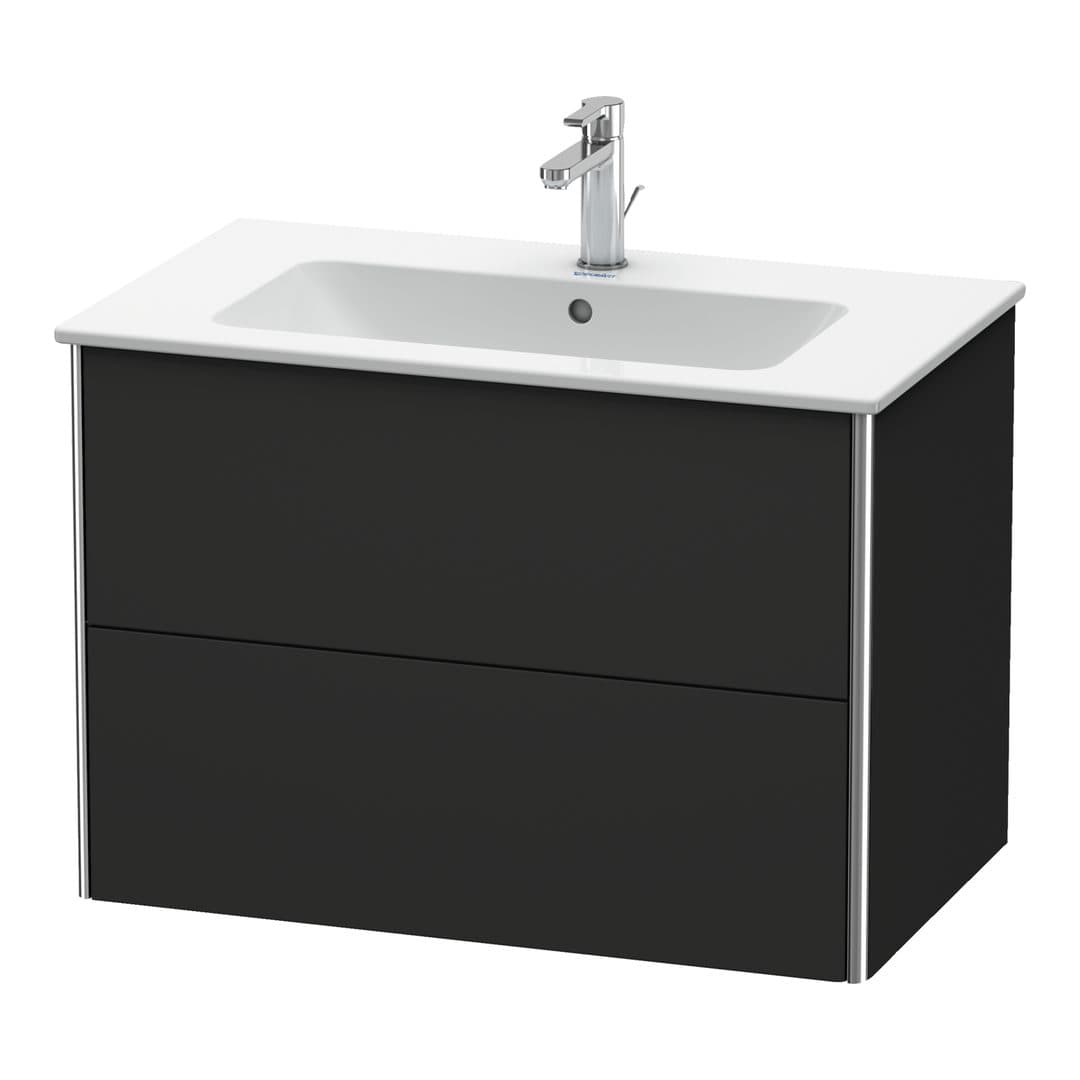 Duravit XSquare – Έπιπλο Νιπτήρα – 810 mm, 2 συρτάρια, νιπτήρας κέντρο – Graphite Super Matt, Decor (XS417208080)