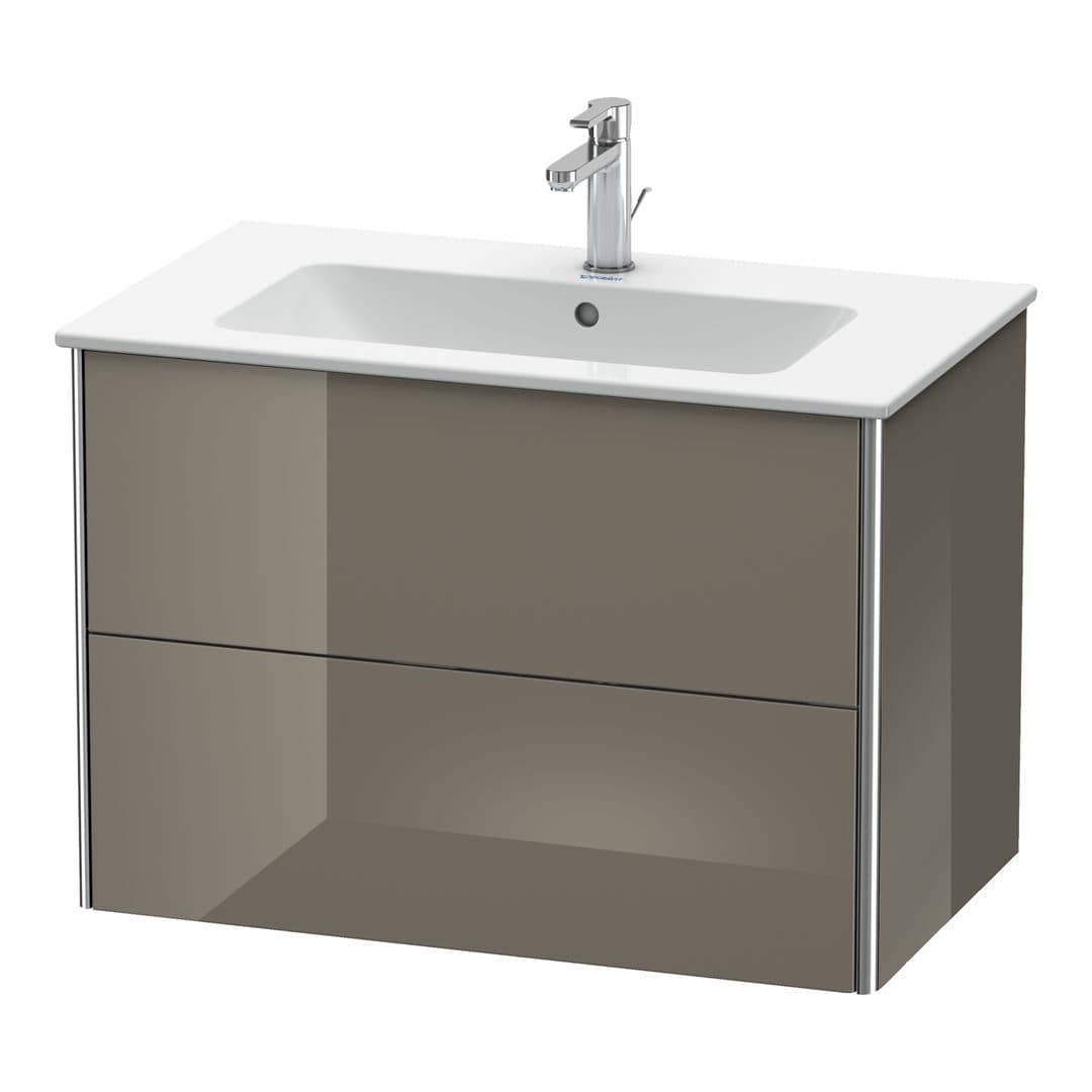 Duravit XSquare – Έπιπλο Νιπτήρα – 810 mm, 2 συρτάρια, νιπτήρας κέντρο – Flannel Grey High Gloss, Lacquer (XS417208989)