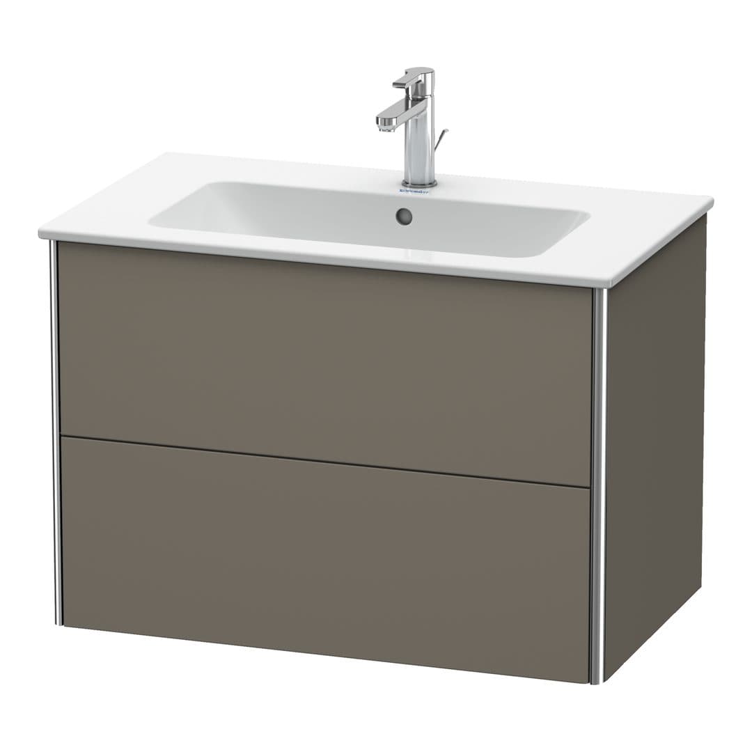 Duravit XSquare – Έπιπλο Νιπτήρα – 810 mm, 2 συρτάρια, νιπτήρας κέντρο – Flannel Grey Satin Matt, Lacquer (XS417209090)