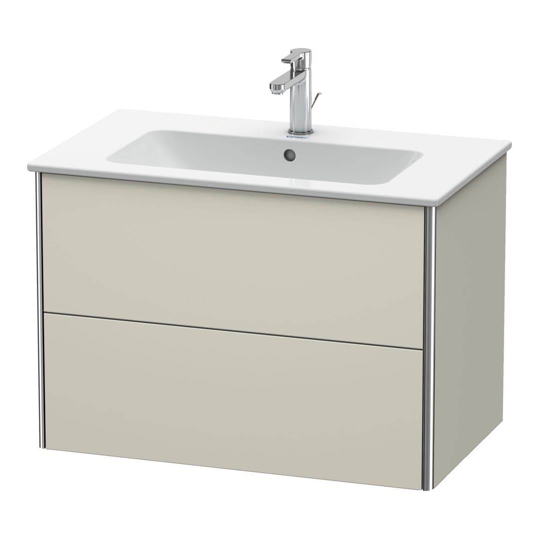 Duravit XSquare – Έπιπλο Νιπτήρα – 810 mm, 2 συρτάρια, νιπτήρας κέντρο – Taupe Matt, Decor (XS417209191)
