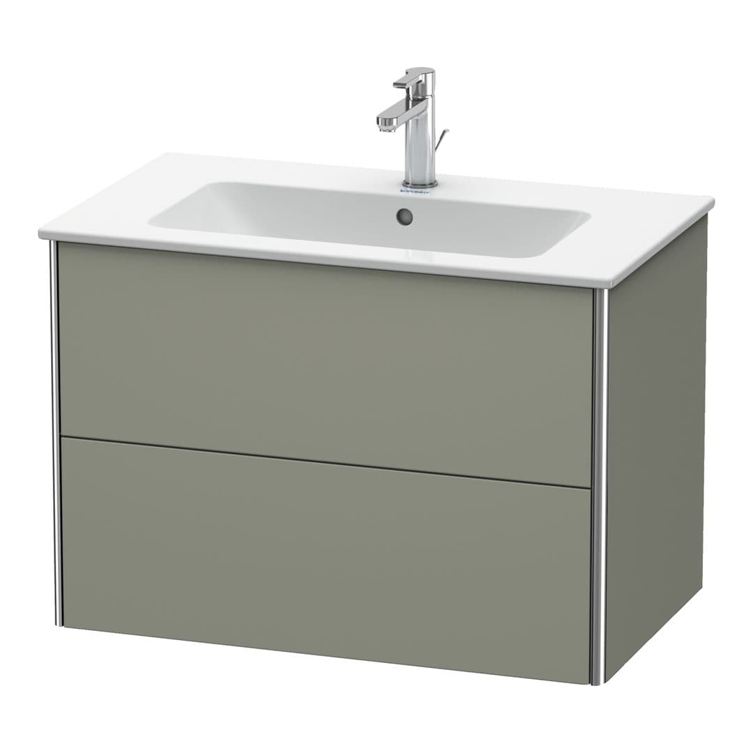 Duravit XSquare – Έπιπλο Νιπτήρα – 810 mm, 2 συρτάρια, νιπτήρας κέντρο – Stone grey Satin Matt, Lacquer (XS417209292)