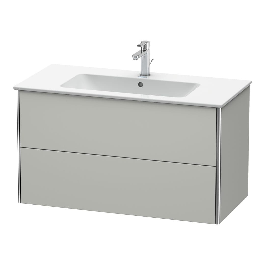 Duravit XSquare – Έπιπλο Νιπτήρα – 1010 mm, 2 συρτάρια, νιπτήρας κέντρο – Concrete grey Matt, Decor (XS417300707)