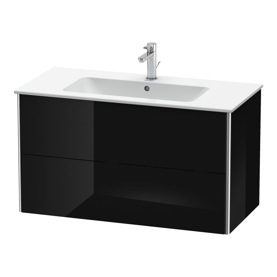 Duravit XSquare – Έπιπλο Νιπτήρα – 1010 mm, 2 συρτάρια, νιπτήρας κέντρο – Black High Gloss, Lacquer (XS417304040)