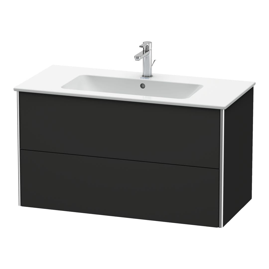 Duravit XSquare – Έπιπλο Νιπτήρα – 1010 mm, 2 συρτάρια, νιπτήρας κέντρο – Graphite Super Matt, Decor (XS417308080)